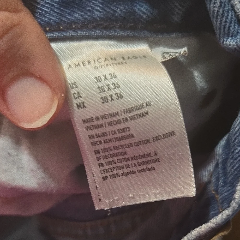 American Eagle Outfitters Straight Jeans Light Blue 30W 36L